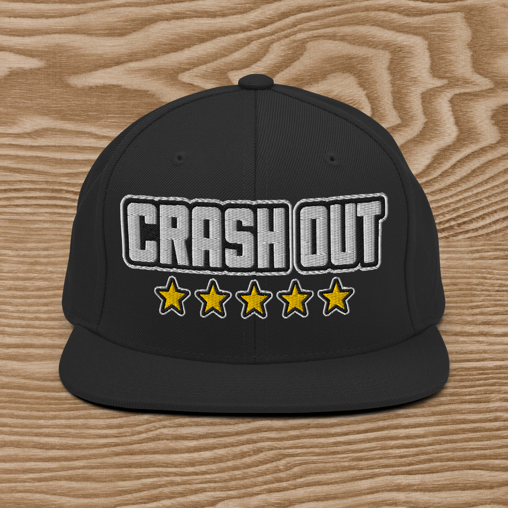 Crash Out Snapback Hat With Adjustable Fit In Green Camo