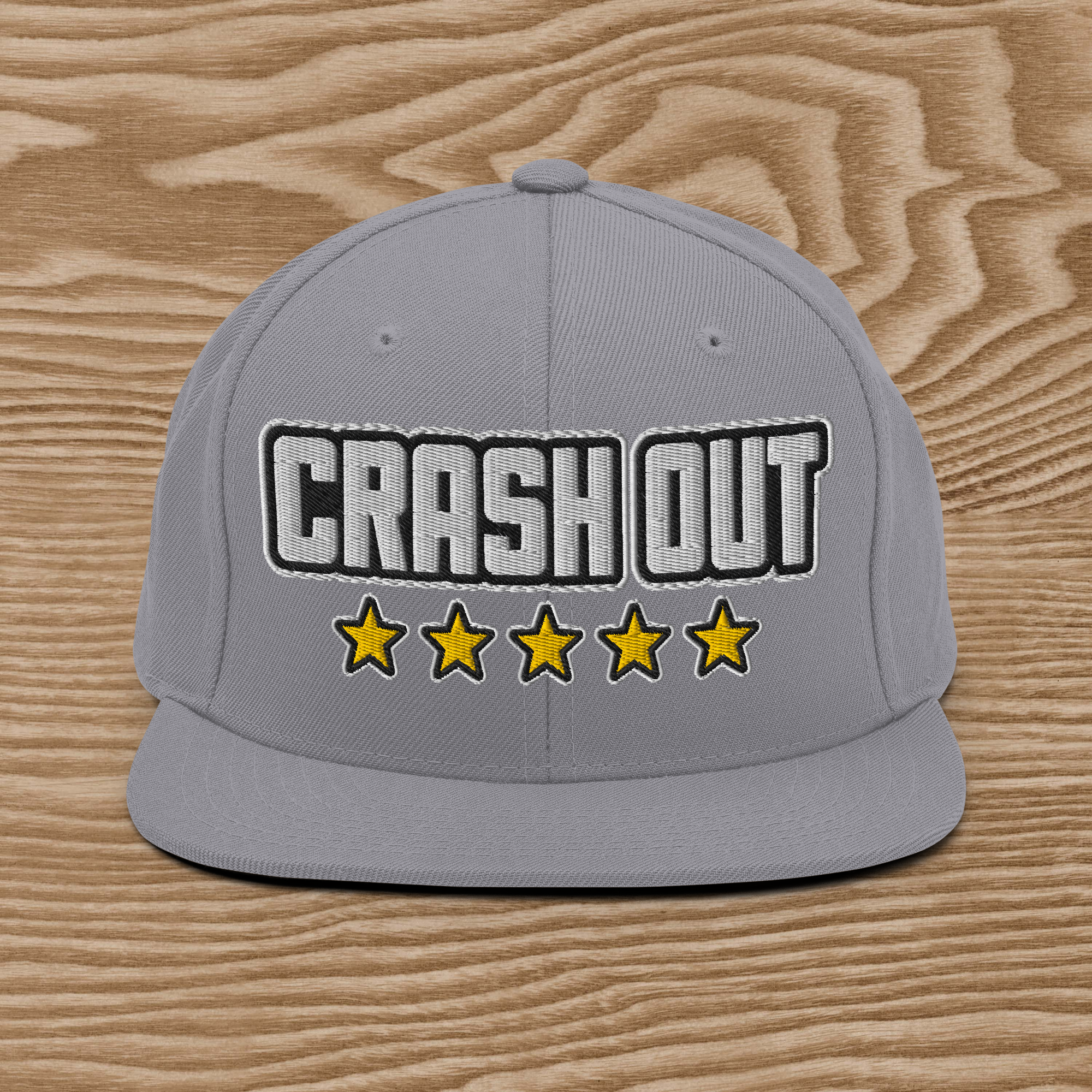 Crash Out Snapback Hat With Adjustable Fit In Green Camo